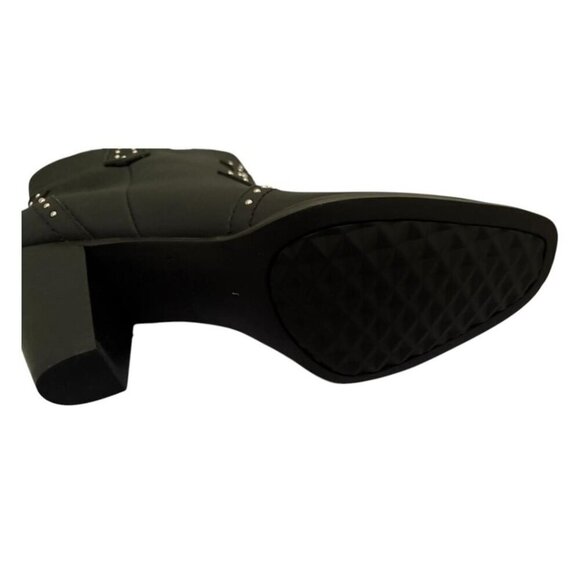 Aerosoles Womens Black Leather Lazu Studded Western Bootie Sz 7.5 New - Picture 8 of 14